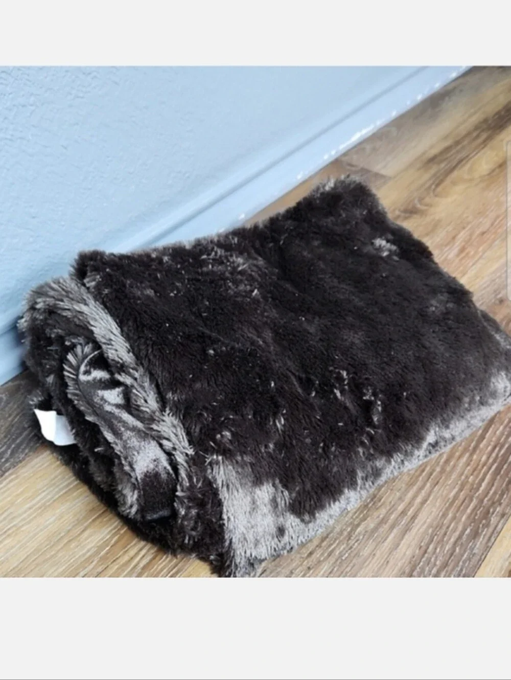 Brown Polyester Double Sided Throw Blanket